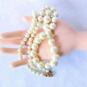 DESIGNER Carolee Glass Faux Pearl Long Necklace